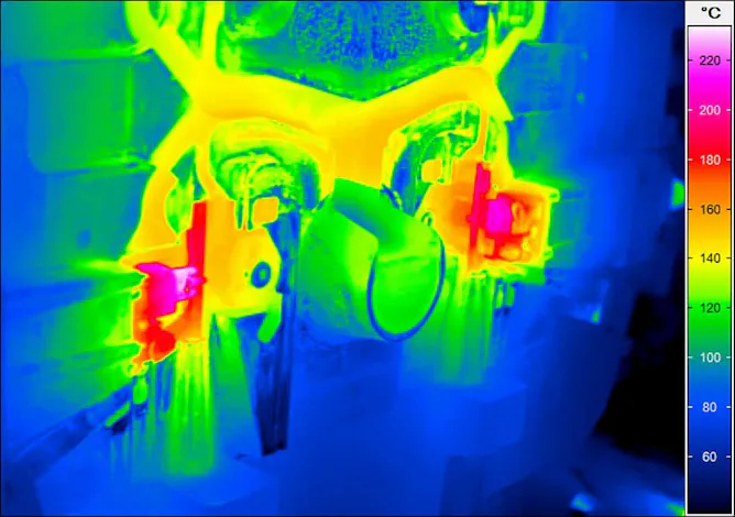 Thermal image of aluminium processing
