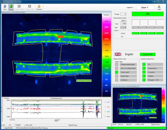 Software screenshot PRESS-CHECK from InfraTec
