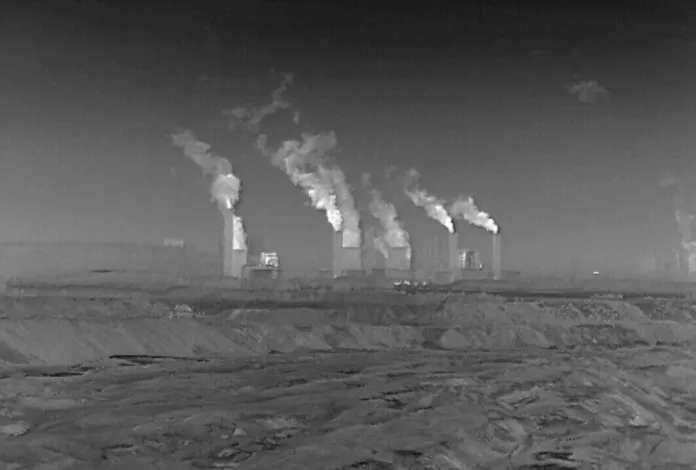 Thermography of a Factory Area