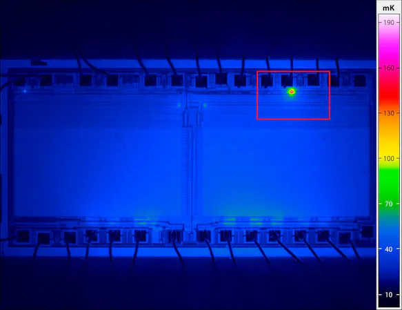 InfraTec Lock-in Thermography; Amplitude image – analysis by Lock-in Thermography