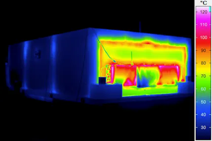 Thermal imaging of a shrink tunnel prototype