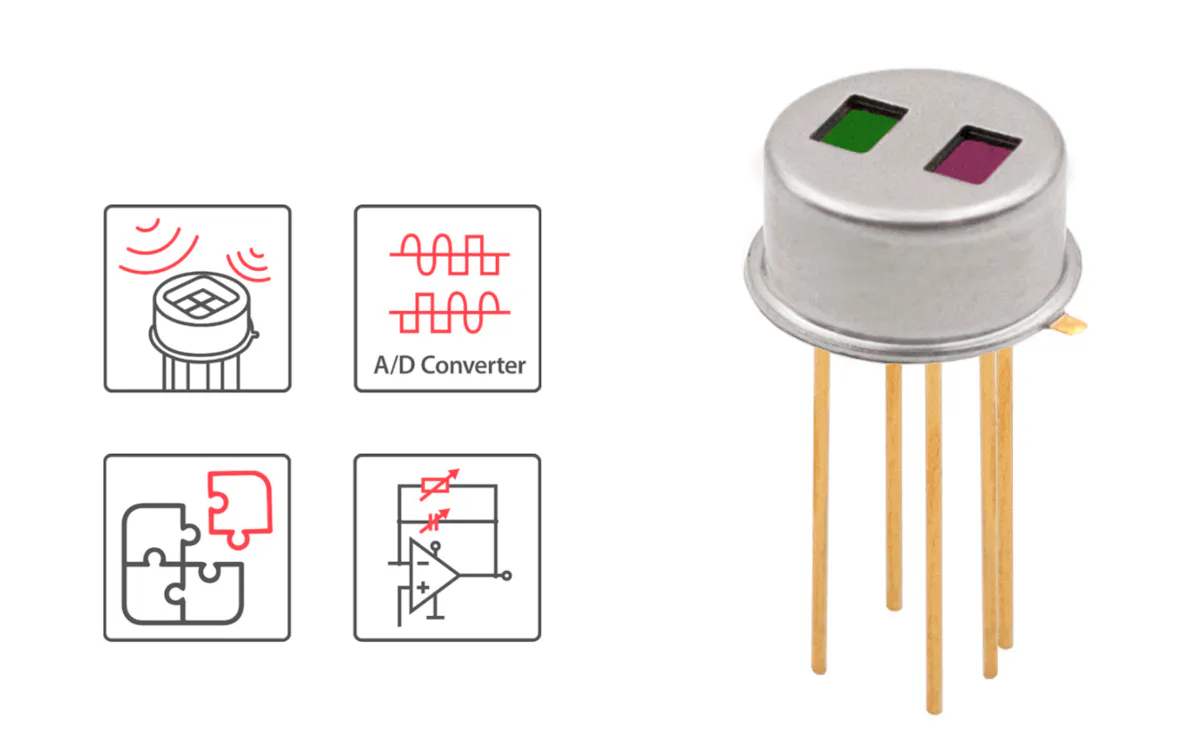 The digital compensated 2-channel detector in the TO39 housing: LID-2322