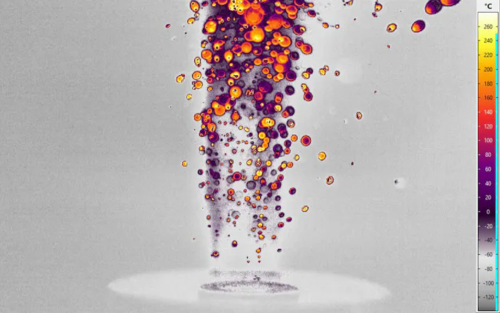 Image: Flame particles with through-flame filter – recorded with ImageIR® 9400