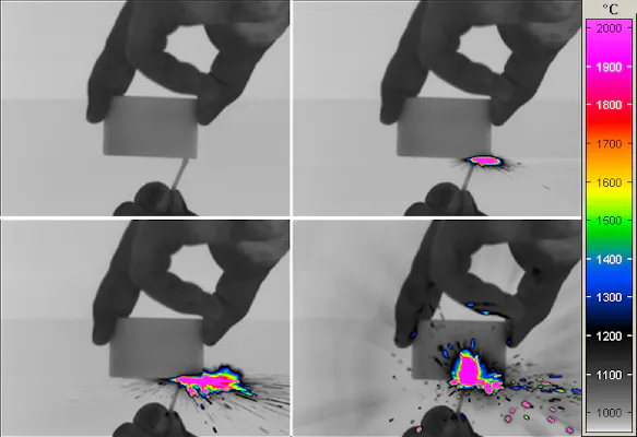 Ignition of a match on the striking surface of a matchbox