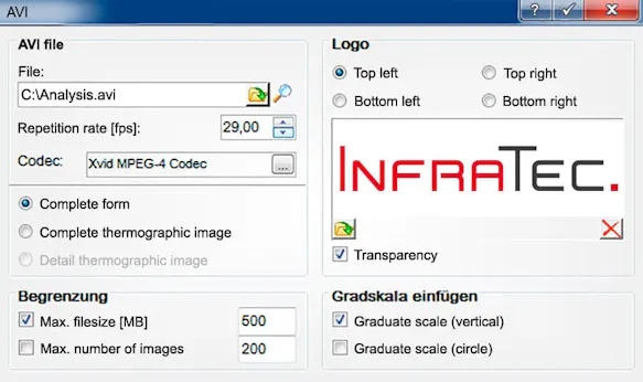 Thermographic Software IRBIS® 3 - AVI Generator