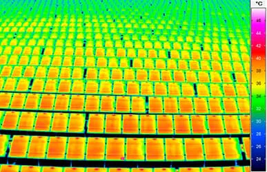 thermal imaging to inspect phovoltaic installations