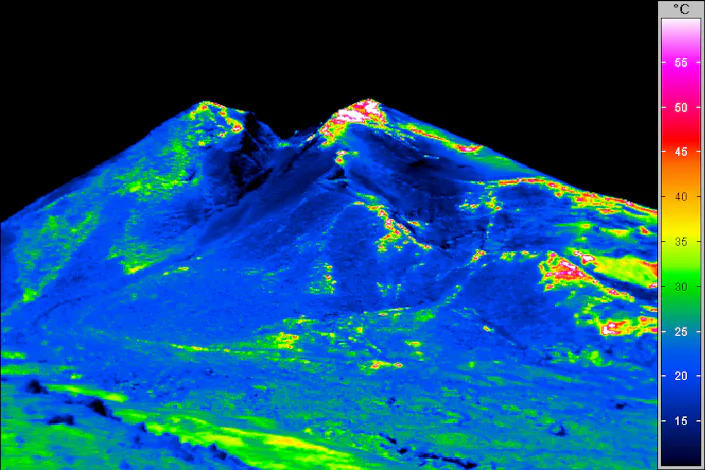 Thermal image of a vulcano