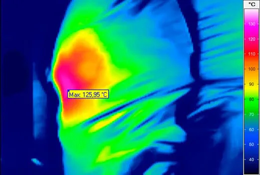 thermal imaging of an airbag explosion