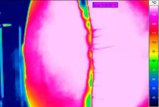thermal imaging of an airbag explosion