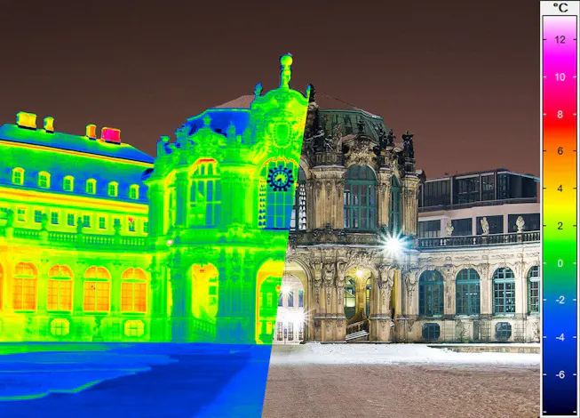 Montage of visual and thermal images of dresdner zwinger - Créditos de la foto: © Maik W / fotocommunity.de