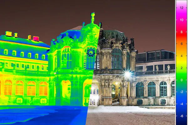 Montage of visual and thermal images of dresdner zwinger - Créditos de la foto: © Maik W / fotocommunity.de