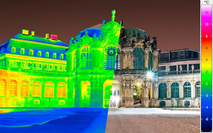 Montage of visual and thermal images of dresdner zwinger - Créditos de la foto: © Maik W / fotocommunity.de