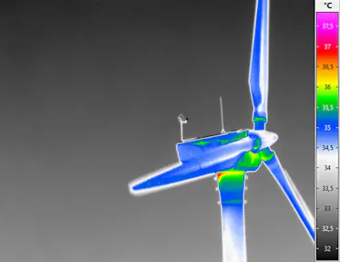 Infrared image of a wind turbine