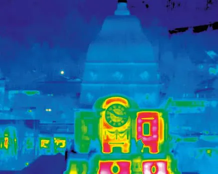 Super Zoom Thermal Image of the City Hall in Dresden