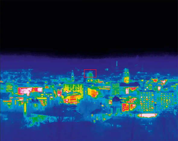 Super Zoom Thermal Image of the Frauenkirche in Dresden