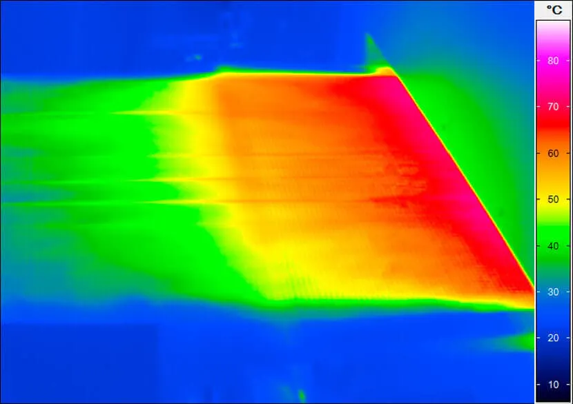 Infrared thermal imaging to monitor the film production