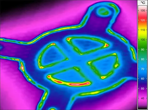 Temperature distribution during laser cutting of a CFRP component